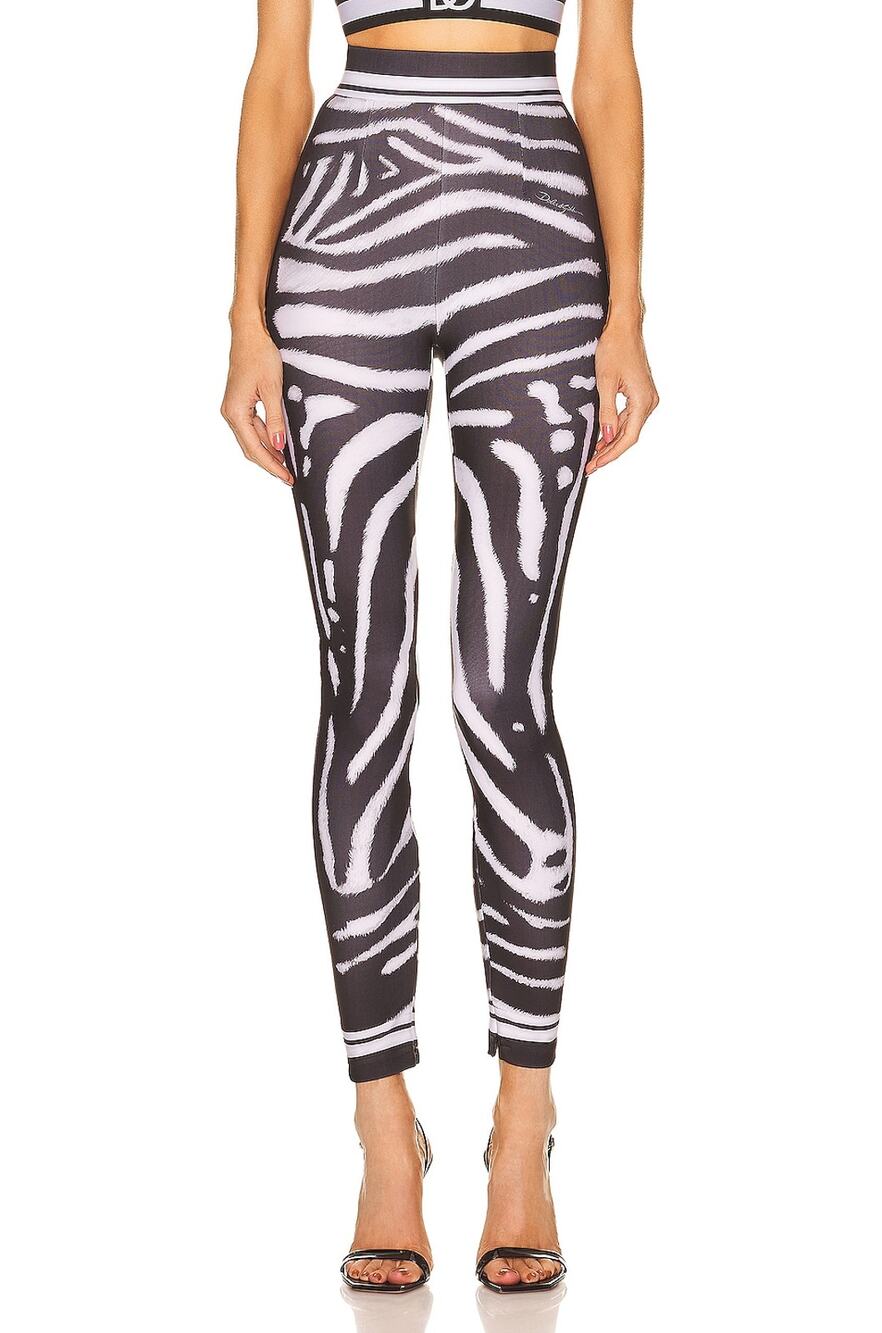 Dolce & Gabbana Printed Black Zebra Leggings Size 36 EU / US 0